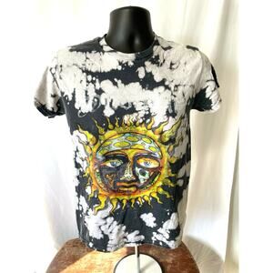 Sublime Sun Bleach Tie Dye Band Tee Black White | Size M